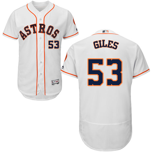 Astros #53 Ken Giles White Flexbase Authentic Collection Stitched MLB Jersey - Click Image to Close